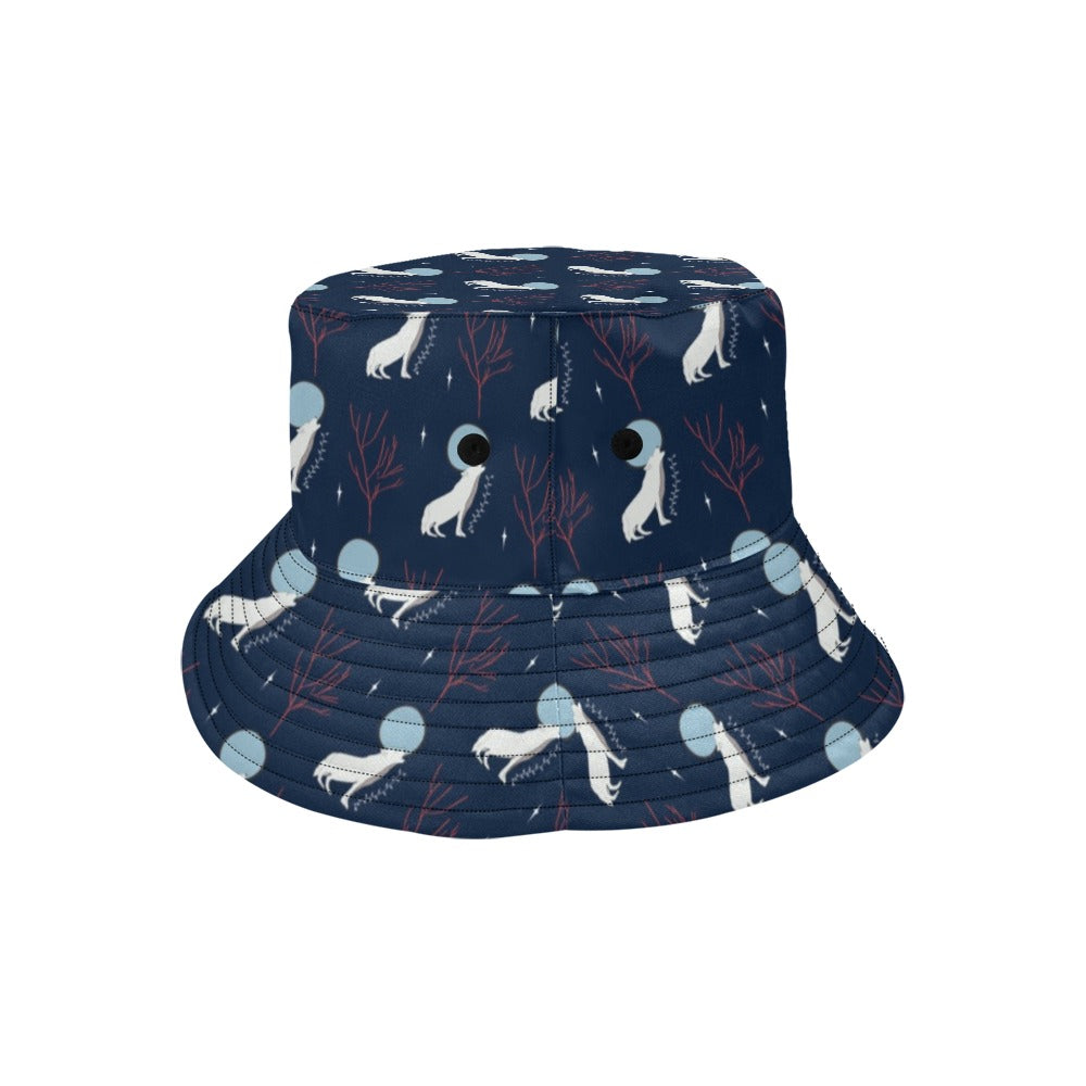 Wolf Moon Print Design LKS304 Unisex Bucket Hat