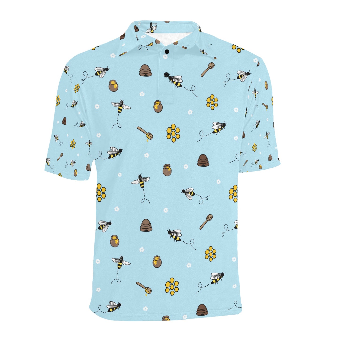 Honey Bee Print Design LKS307 Men Polo Shirt