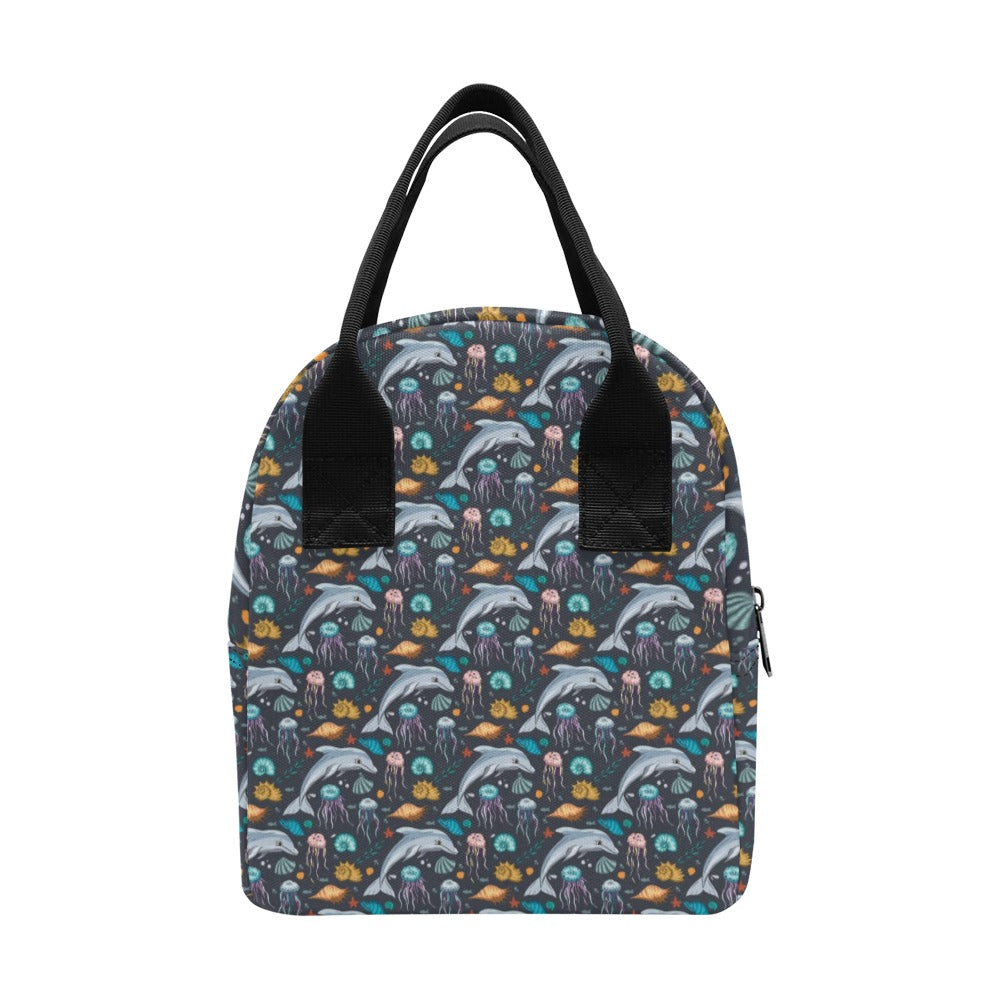 Underwater Dolphin Print Design LKS304 Insulated Lunch Bag