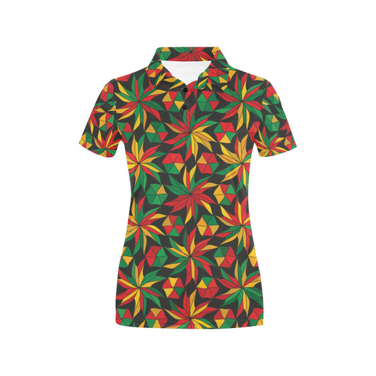 Rastafarian Pattern Print Design A03 Women's Polo Shirt