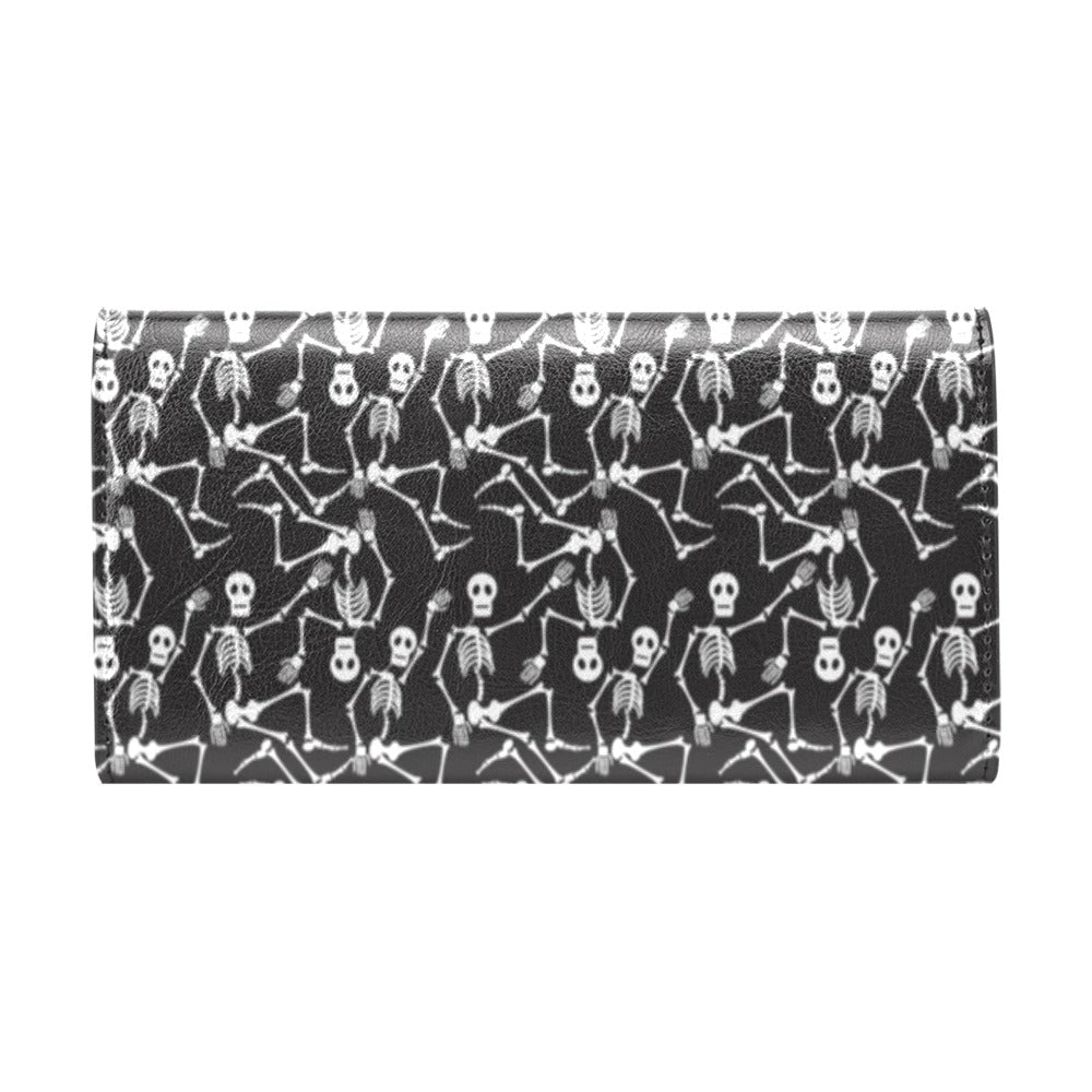 Skeleton Themed Print Women's Trifold Wallet