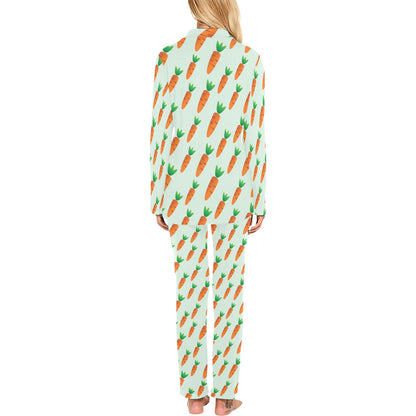 Carrot Pattern Print Design 05 Women's Long Pajama Set