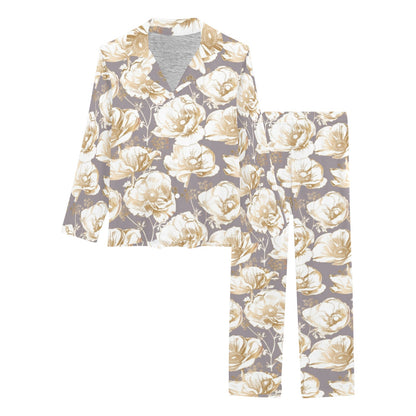 Anemone Pattern Print Design AM05 Women's Long Pajama Set
