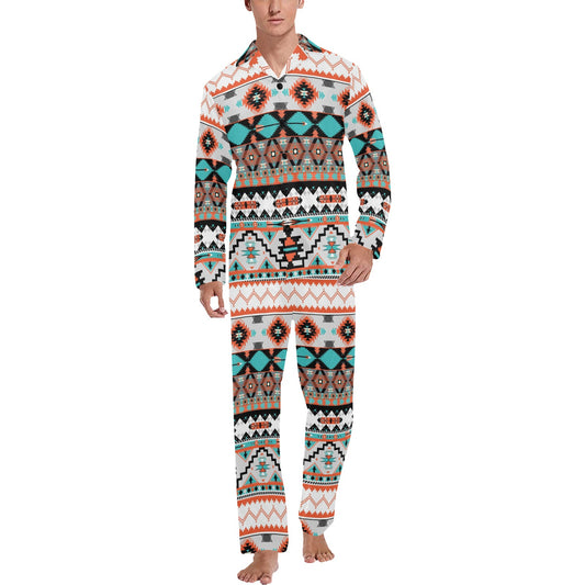 Tribal Aztec Indians pattern Men's Long Pajama Set