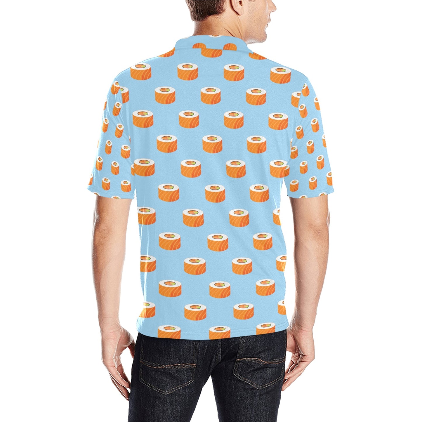 Salmon Sushi Print Design LKS307 Men Polo Shirt