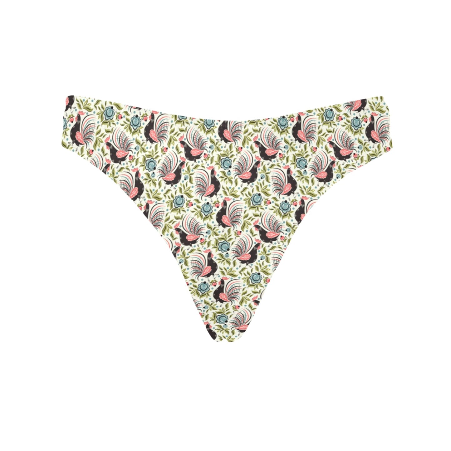 Rooster Print Design Women's Thongs
