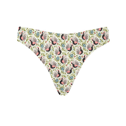 Rooster Print Design Women's Thongs