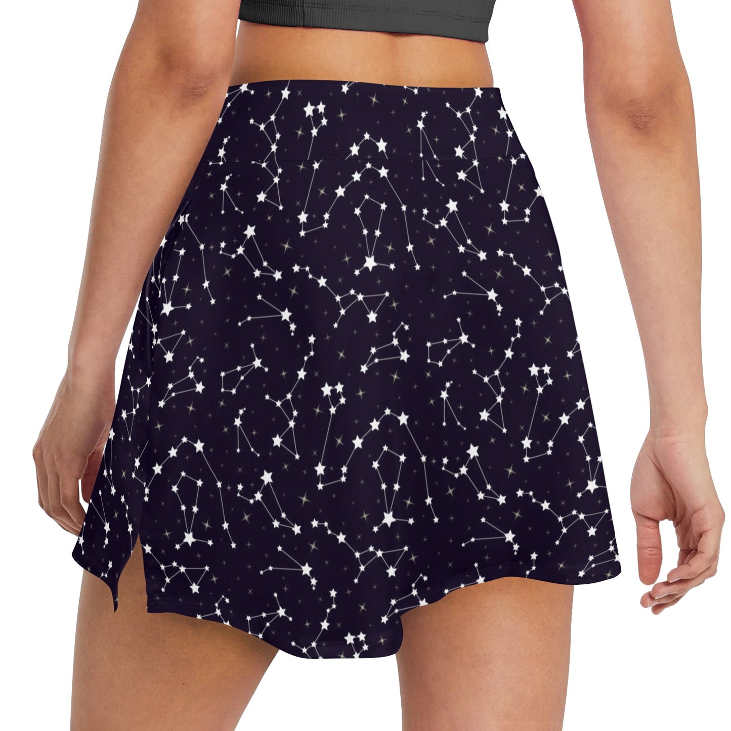 Zodiac Star Pattern Design Print 17" Golf & Pickleball Skort with Pockets