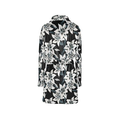 Lily Pattern Print Design 03 Women's Fleece Robe