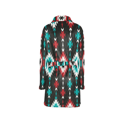 Native Pattern Print Design A08 Women's Fleece Robe
