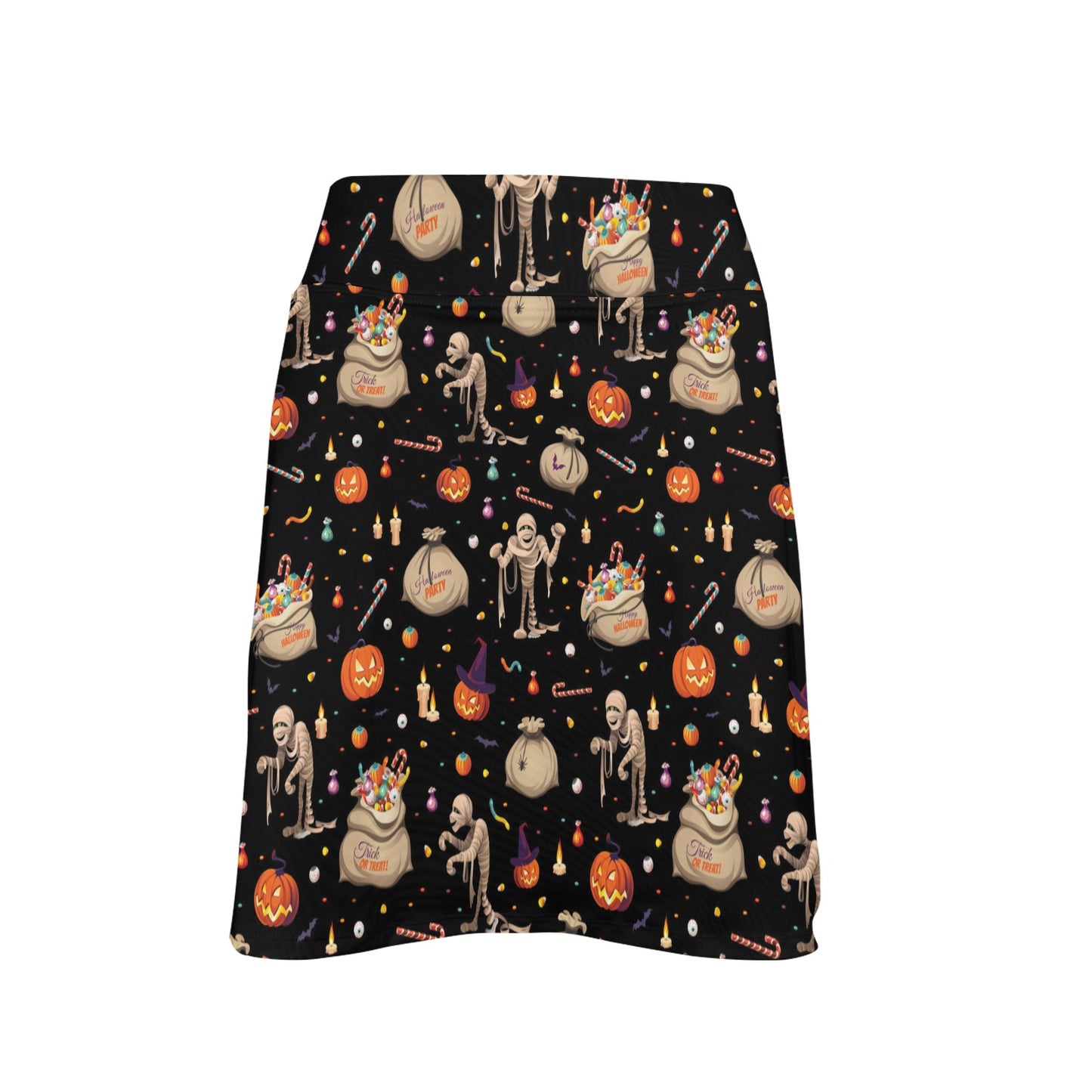 Mummy Halloween Print Design LKS303 Women's Golf Skirt with Pocket
