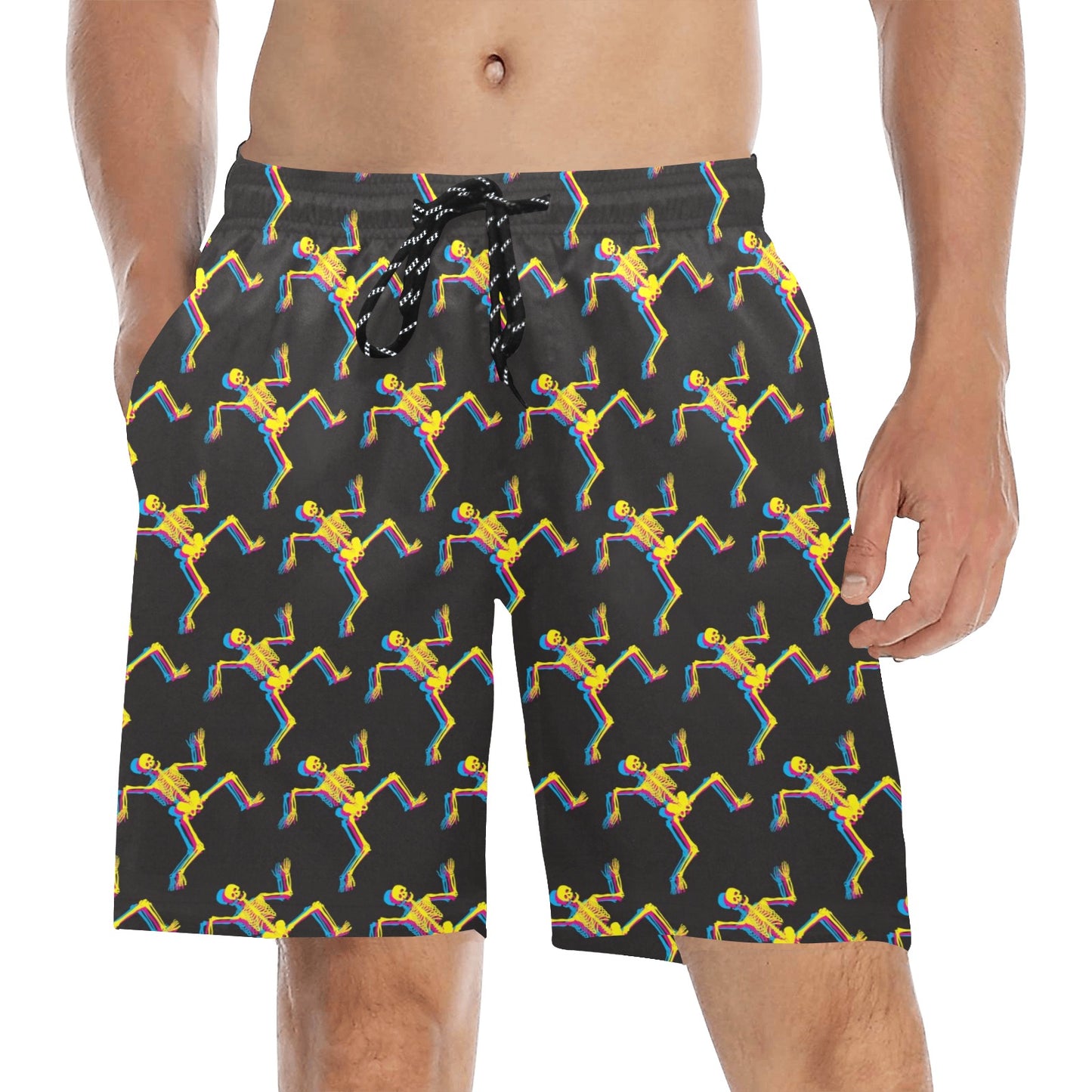 Skeleton Skeleton 3D Print Design LKS301 Men's Swim Trunks Beach Shorts