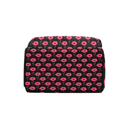 Vampire Lips Print Design LKS303 Diaper Bag Backpack