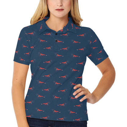 Shrimp Print Design LKS305 Women's Polo Shirt