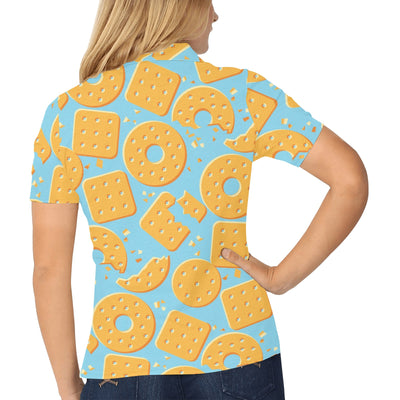 Cracker Pattern Print Design 02 Women's Polo Shirt