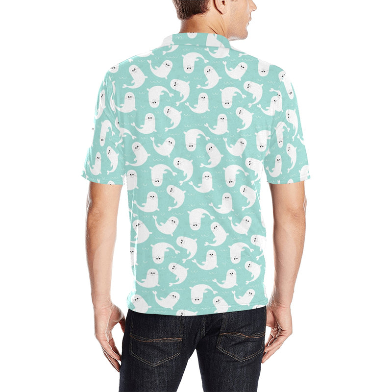 Sea Lion Print Design LKS401 Men Polo Shirt