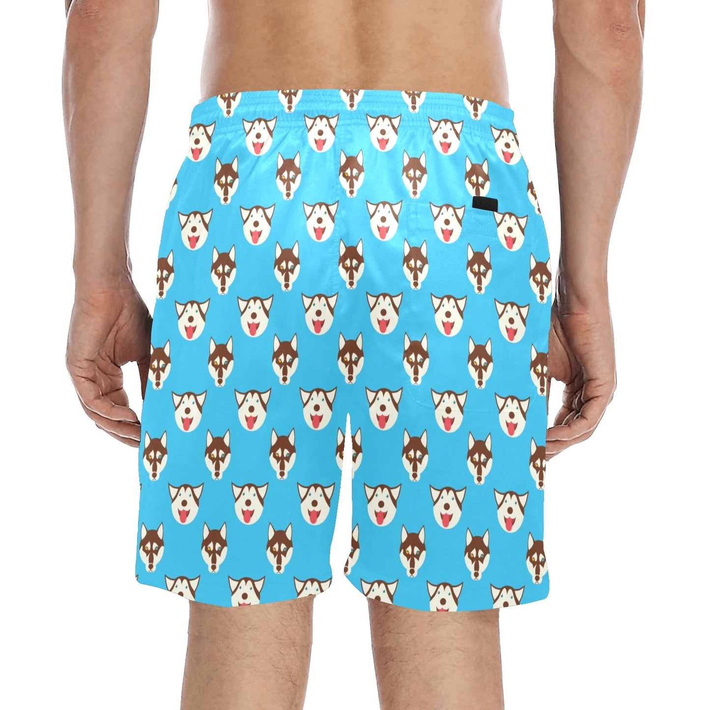 Siberian Huskies Print Design LKS306 Men's Swim Trunks Beach Shorts