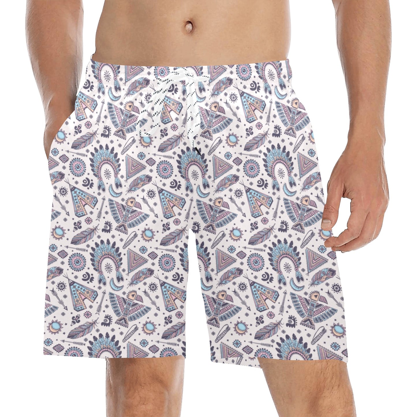 Eagles Native American Indian Symbol Men's Swim Trunks Beach Shorts