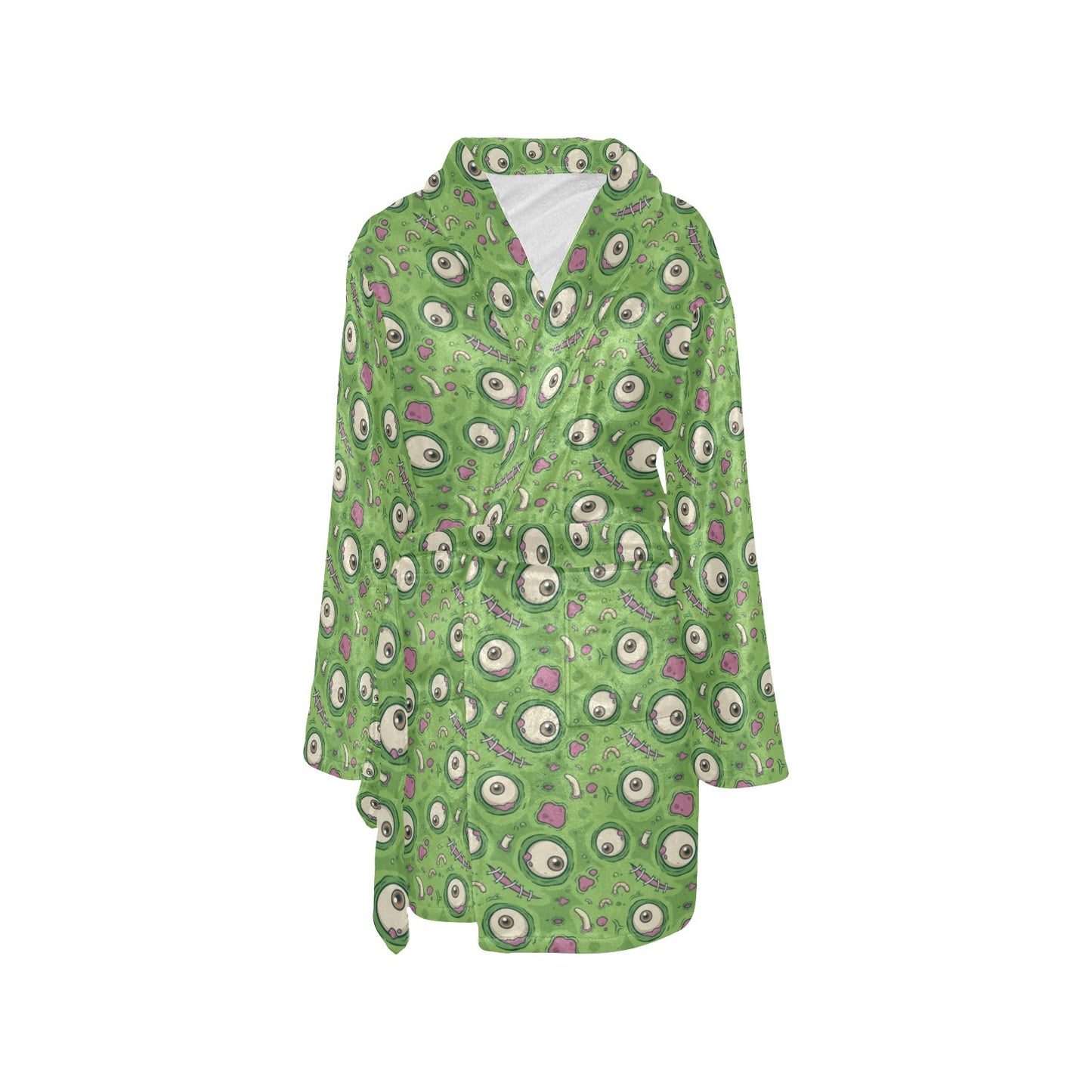 Zombie Eyes Design Pattern Print Women's Fleece Robe