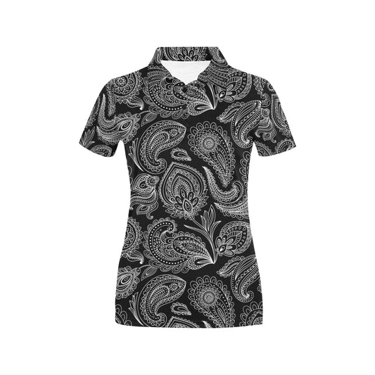 Paisley Pattern Print Design A04 Women's Polo Shirt
