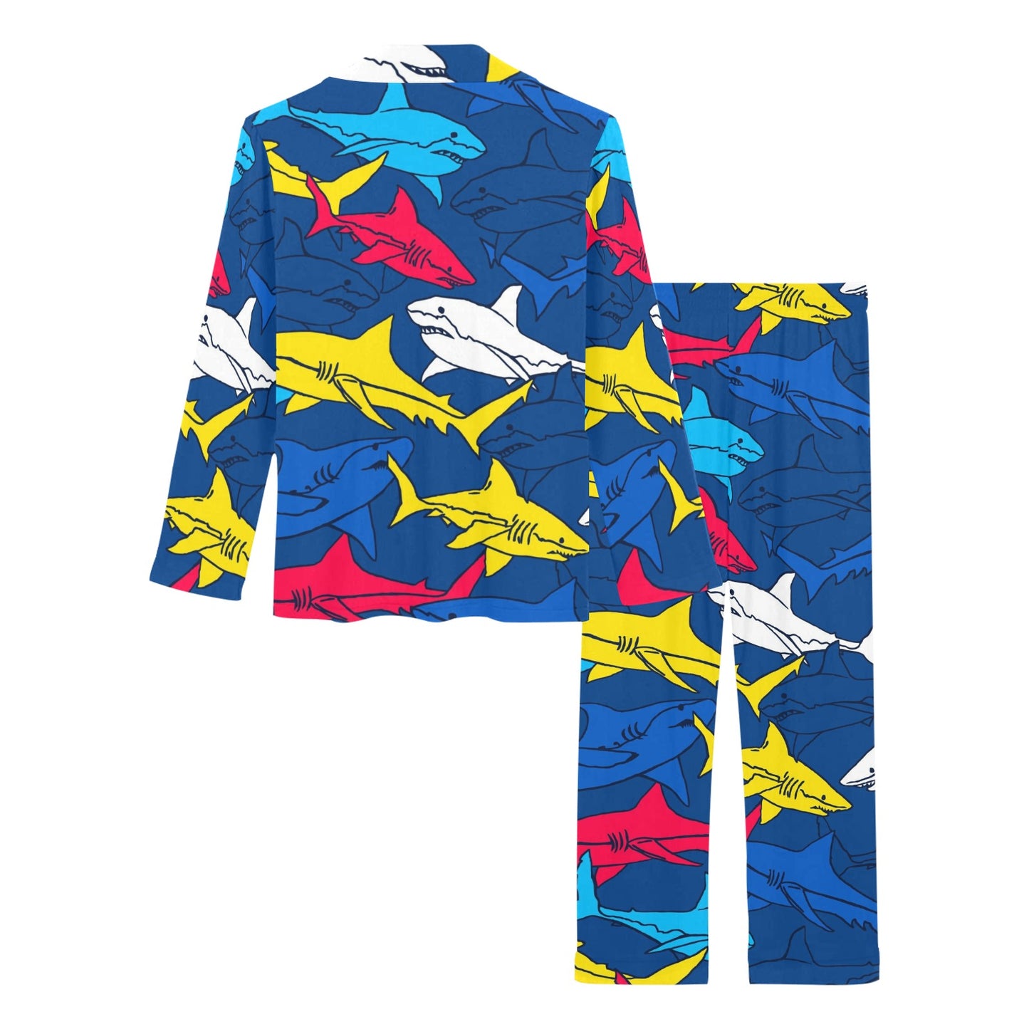 Shark Color Pattern Women's Long Pajama Set