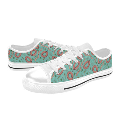 Sausage Print Design LKS303 Women's White Low Top Shoes