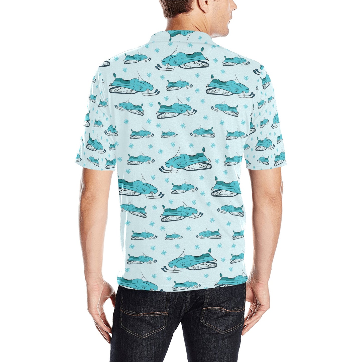 Snowmobile Print Design LKS301 Men Polo Shirt