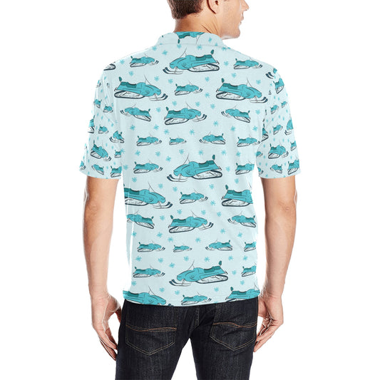 Snowmobile Print Design LKS301 Men Polo Shirt