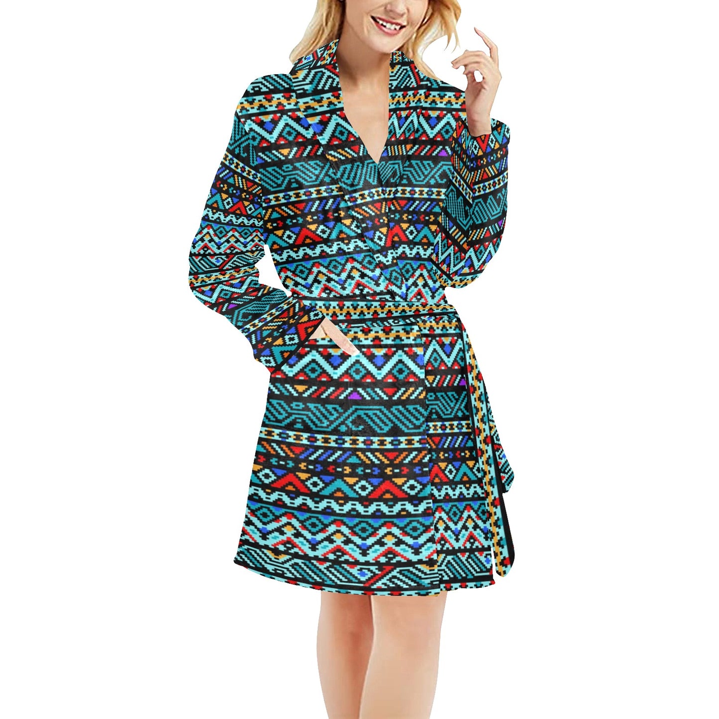 Southwestern Style Women's Fleece Robe