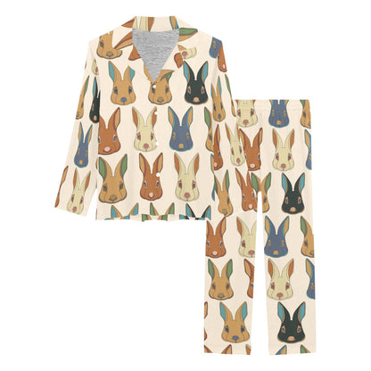 Rabbit Pattern Print Design RB04 Women's Long Pajama Set
