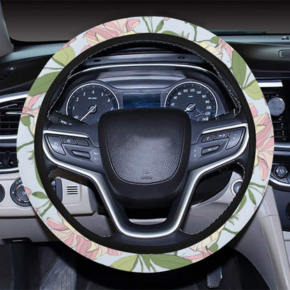 Sweet Pea Print Design LKS304 Steering Wheel Cover with Elastic Edge