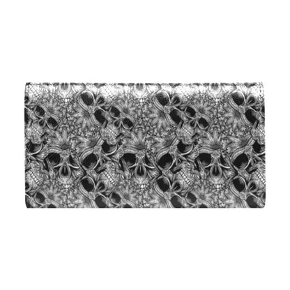 Skull Tattoo Design Print Women's Trifold Wallet