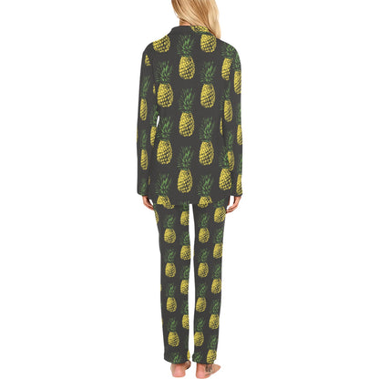 Gold Pineapple Women's Long Pajama Set