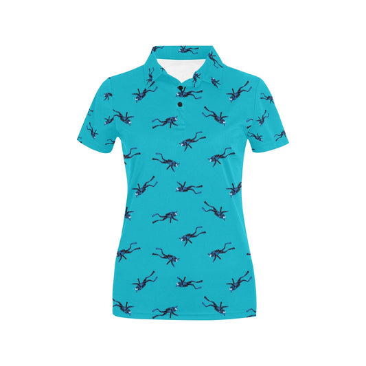 Scuba Driver Print Design LKS304 Women's Polo Shirt