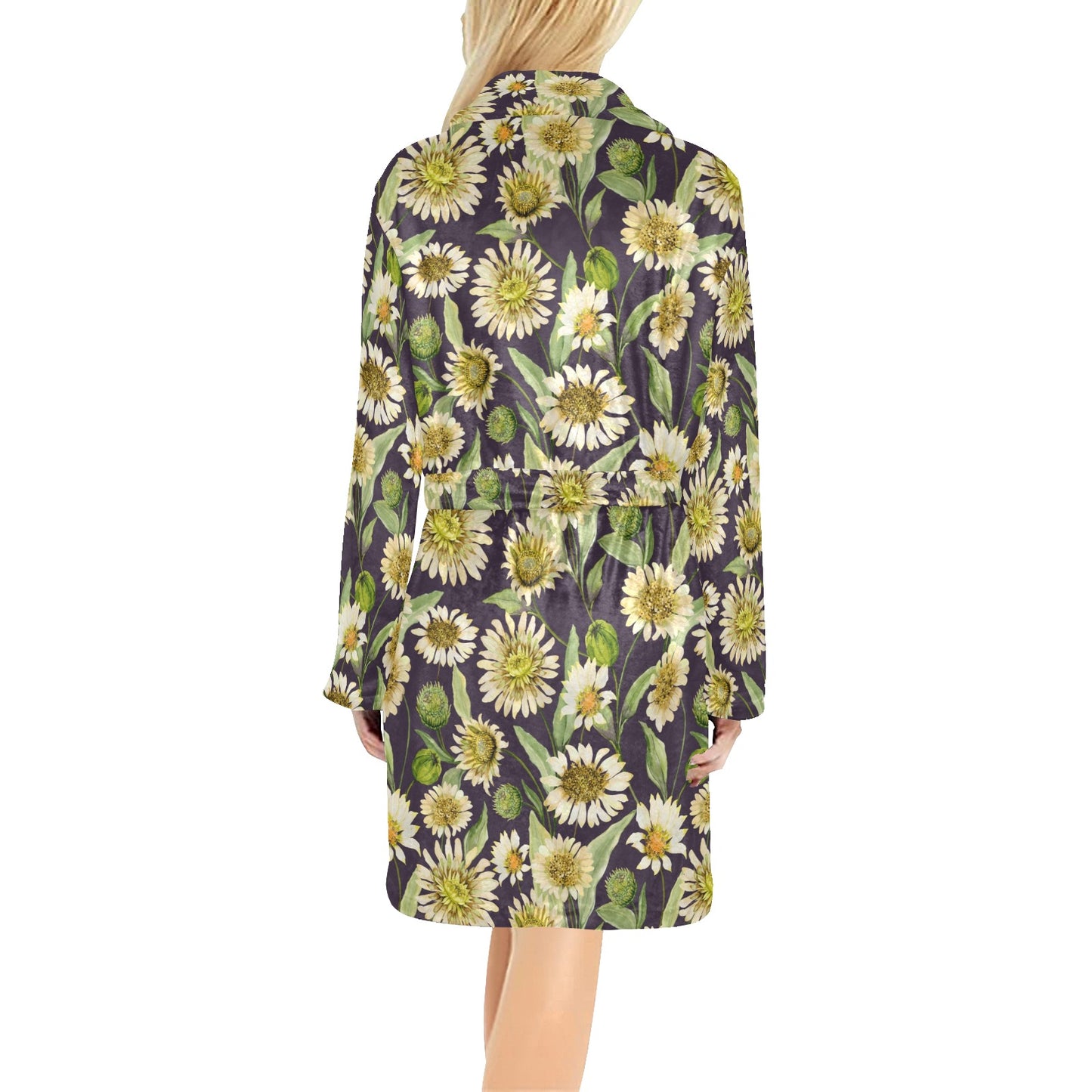 Daisy Vintage Print Pattern Women's Fleece Robe