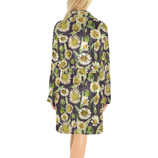 Daisy Vintage Print Pattern Women's Fleece Robe
