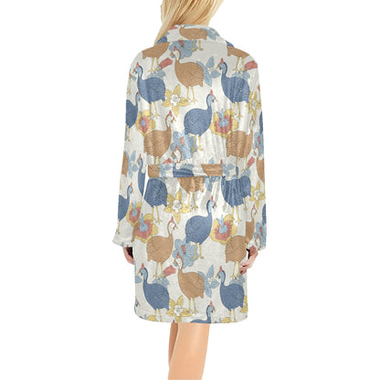 Guinea Fowl Pattern Print Design 01 Women's Fleece Robe