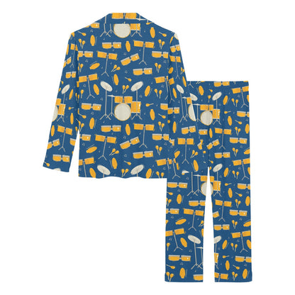 Drum Set Pattern Print Design 03 Women's Long Pajama Set