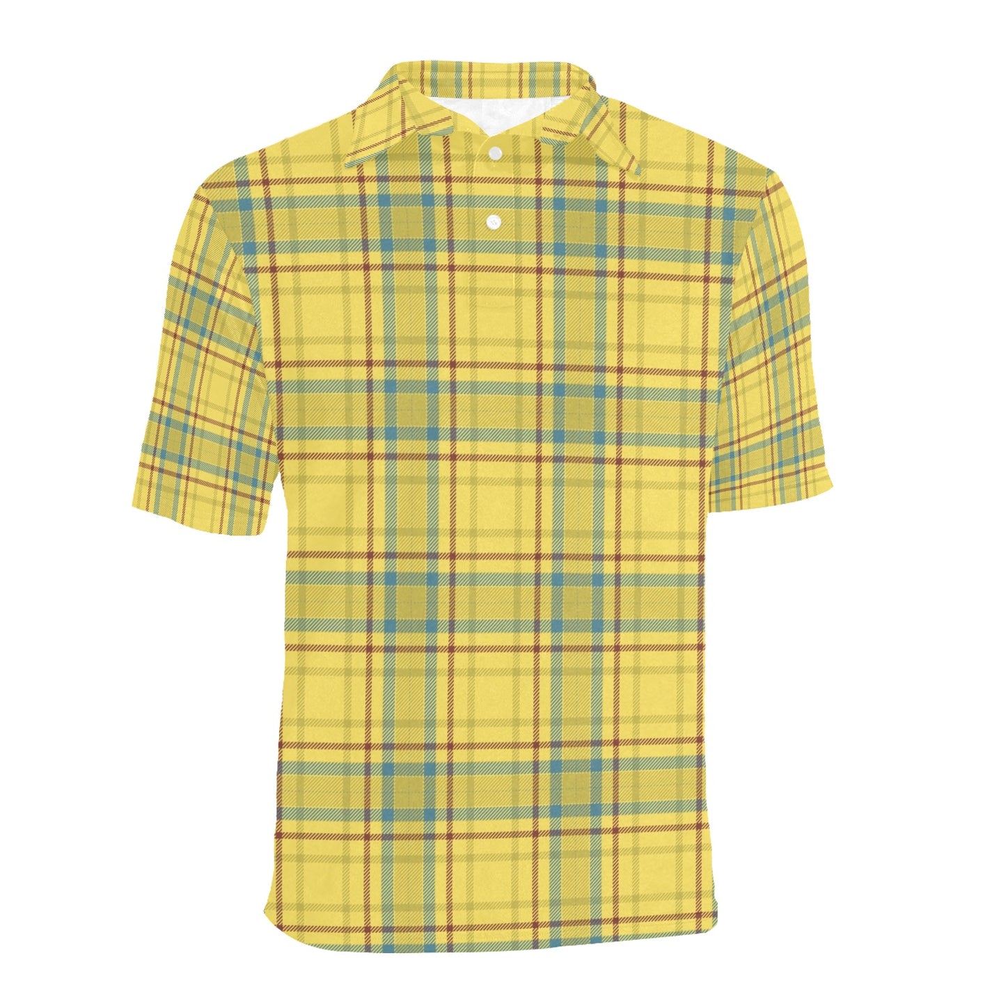 Tartan Yellow Print Design LKS301 Men Polo Shirt