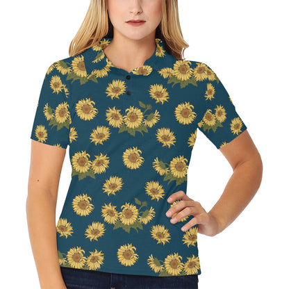 Sunflower Print Design LKS305 Women's Polo Shirt