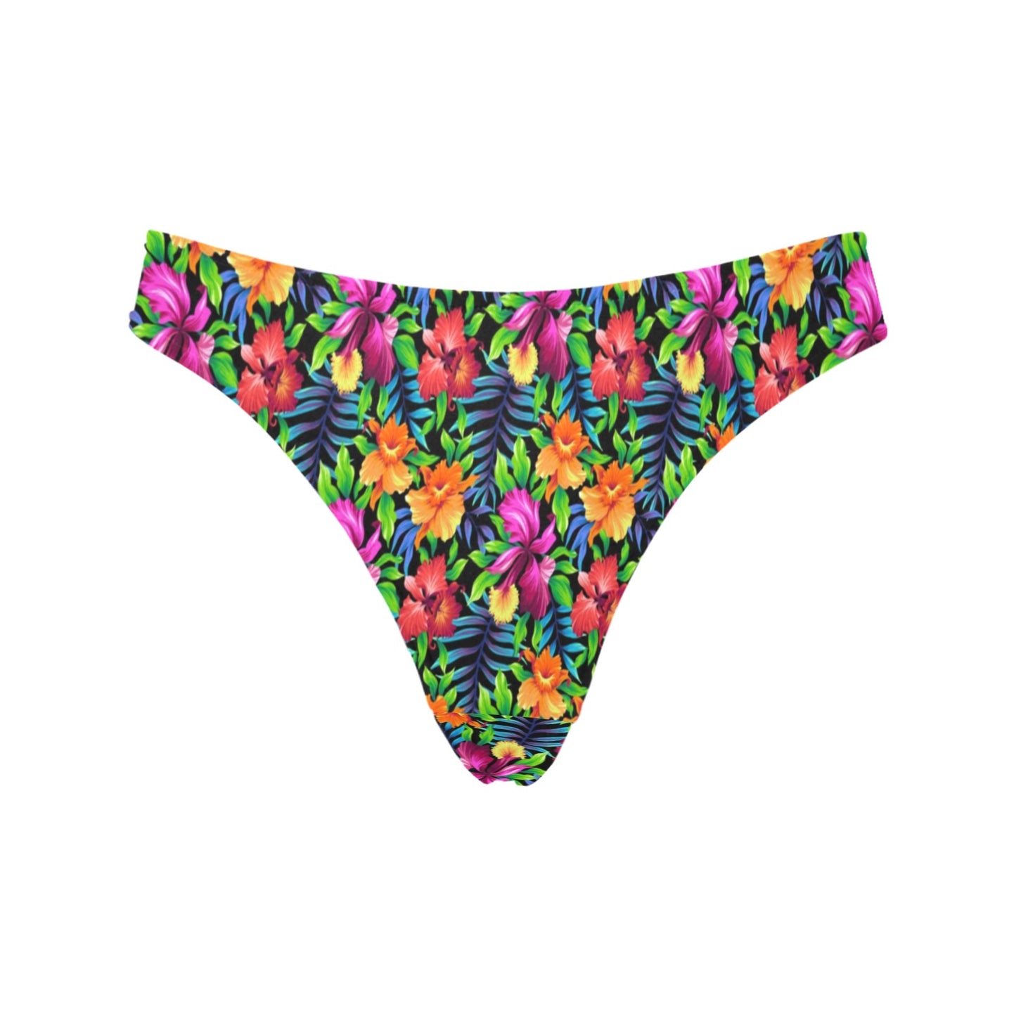 Tropical Folower Colorful Print Women's Thongs