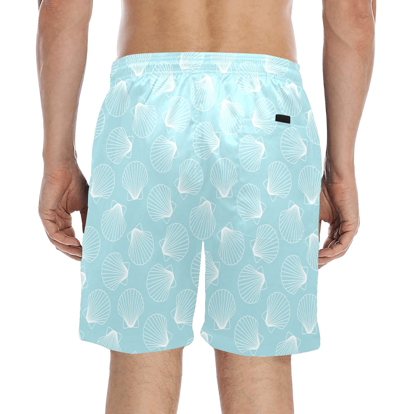 Seashell Print Design LKS3010 Men's Swim Trunks Beach Shorts