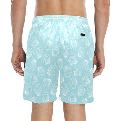 Seashell Print Design LKS3010 Men's Swim Trunks Beach Shorts