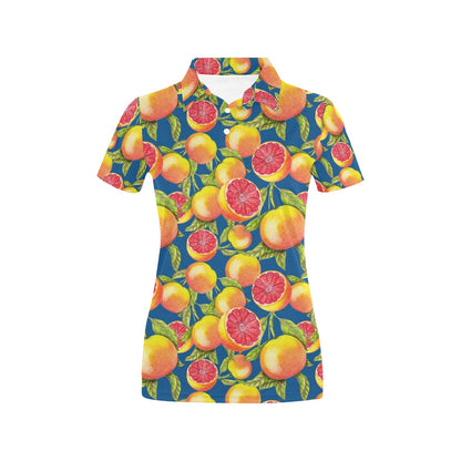 Grapefruit Pattern Print Design GF04 Women's Polo Shirt