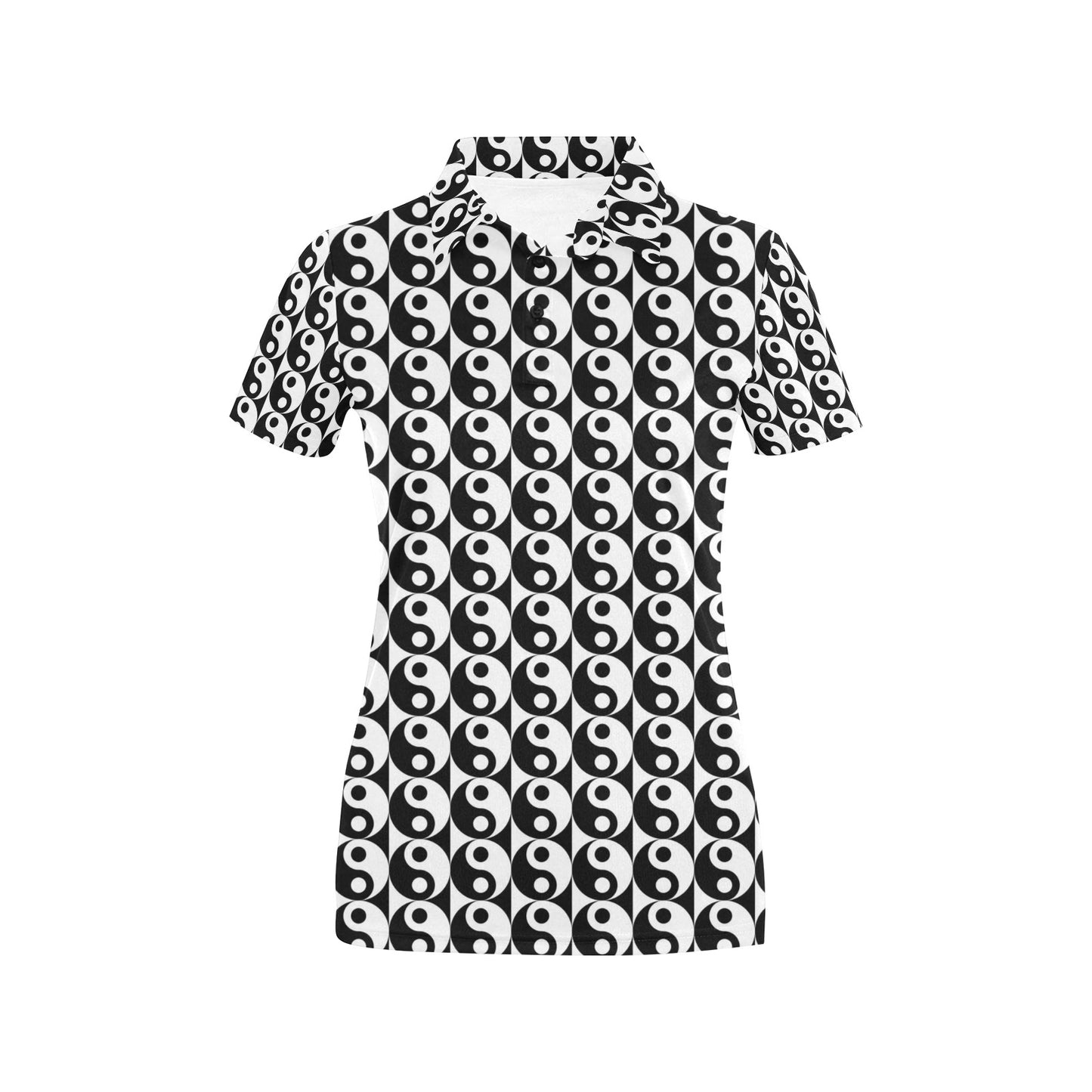Yin Yang Classic Pattern Design Print Women's Polo Shirt