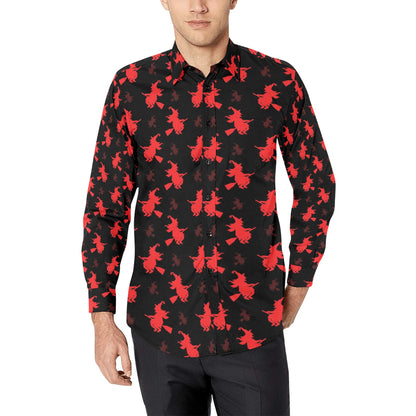 Witch Print Design LKS308 Men's Long Sleeve Dress Shirt