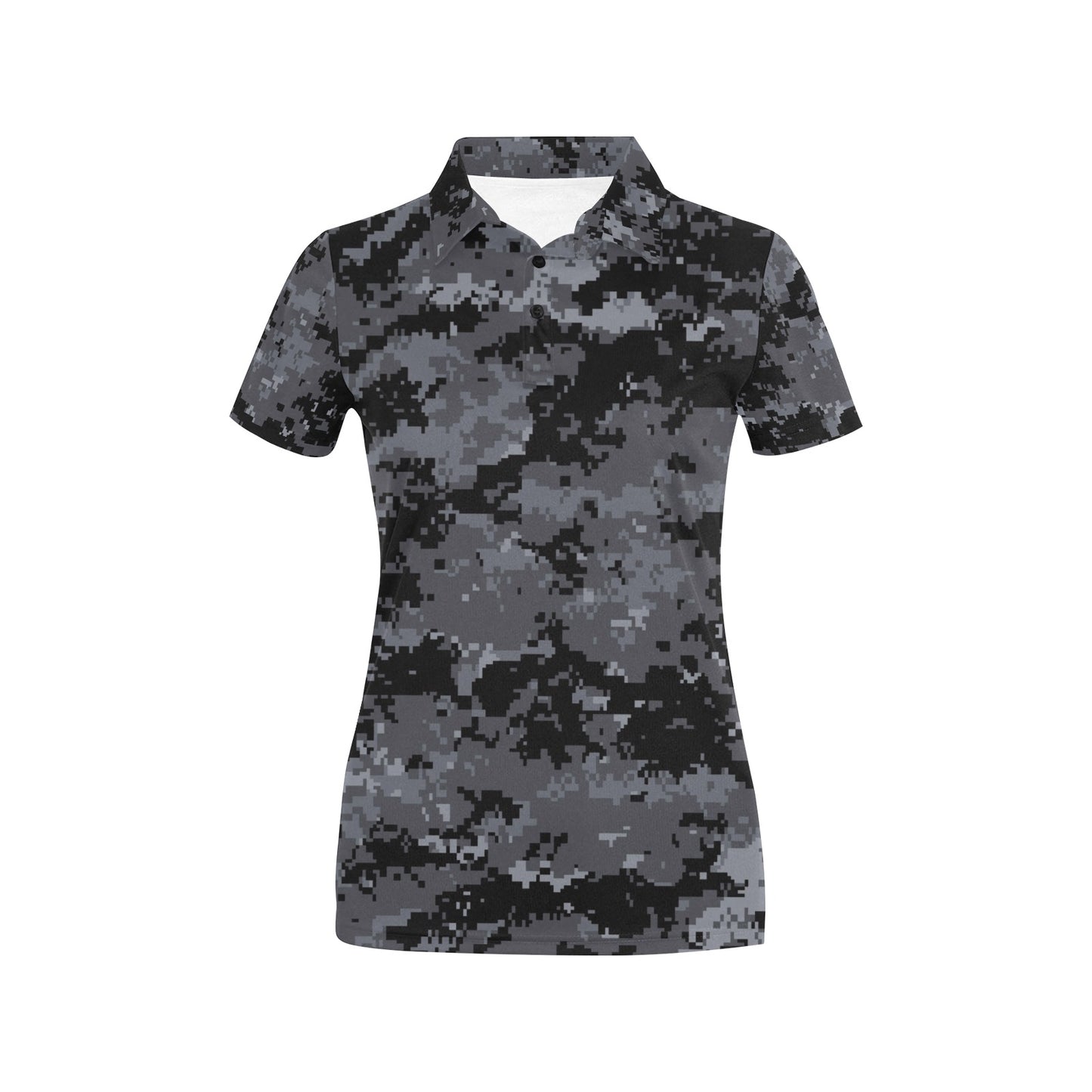 ACU Digital Black Camouflage Women's Polo Shirt