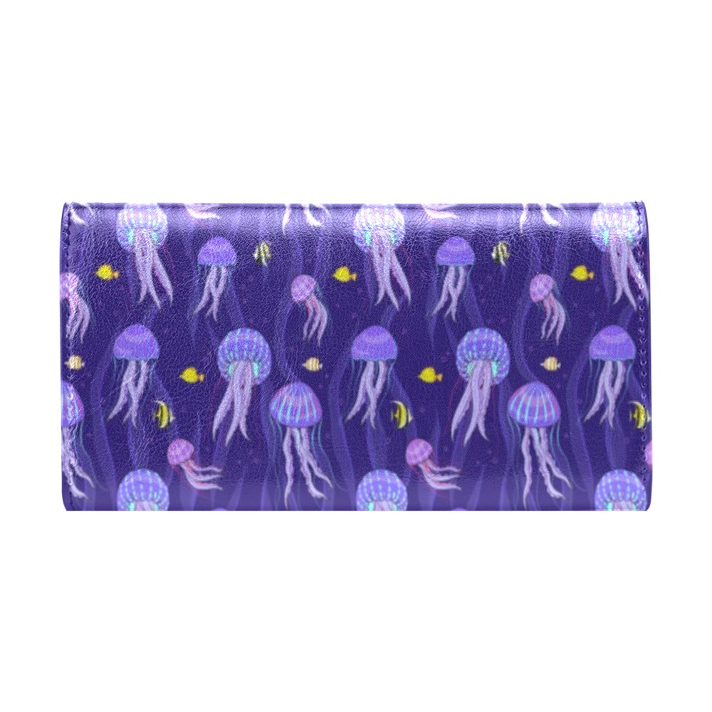 Jellyfish Style Print Women's Trifold Wallet