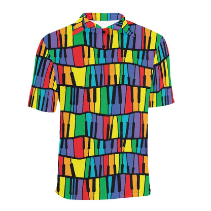 Piano Print Design LKS402 Men Polo Shirt