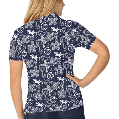 lizard Pattern Print Design 03 Women's Polo Shirt